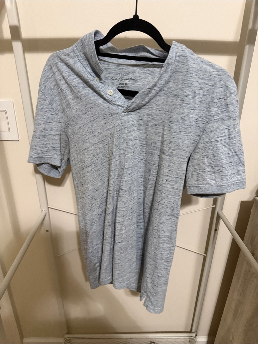 H&M Light Heather Gray Short Sleeve Henley Tee